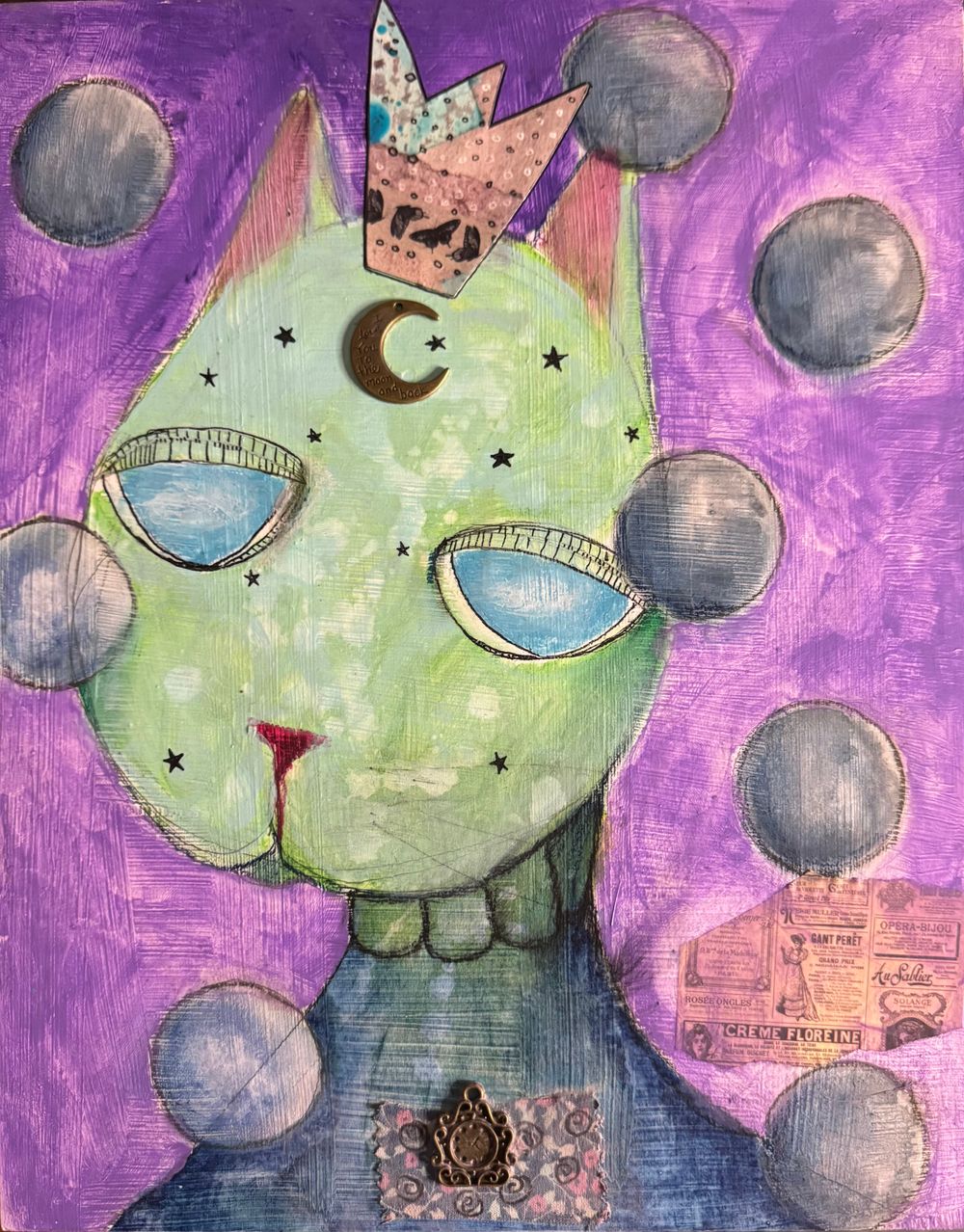 10x14" MixedMedia Cat Portrait