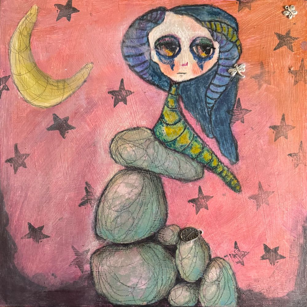 12x12" MixedMedia Portrait
